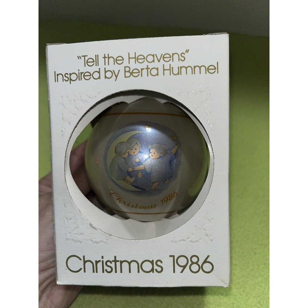 Vintage 1986 Schmid Berta Hummel Angel Tell The Heavens Glass Ornament